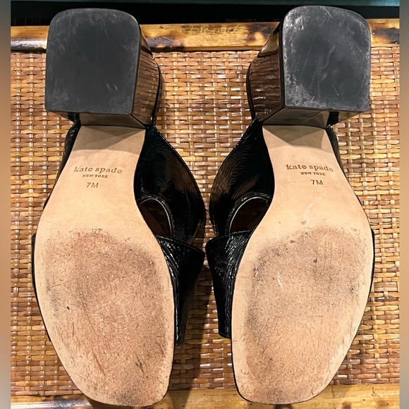 Kate Spade Black Patent Heeled Sandals - Picture 7 of 7